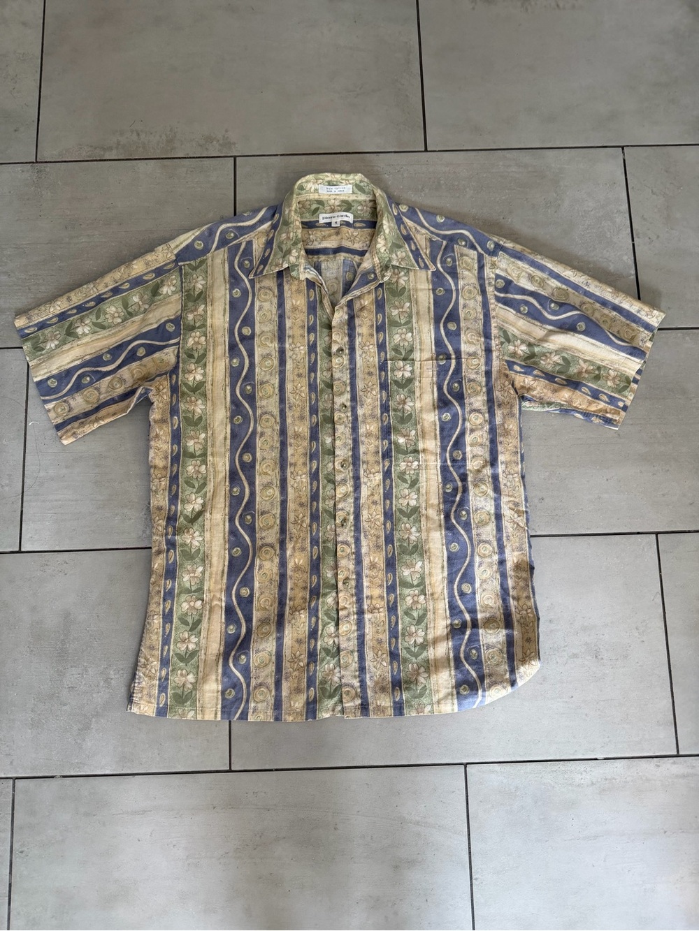 Pierre Cardin Vintage Patterned Short Sleeve Shirt – Men’s Medium